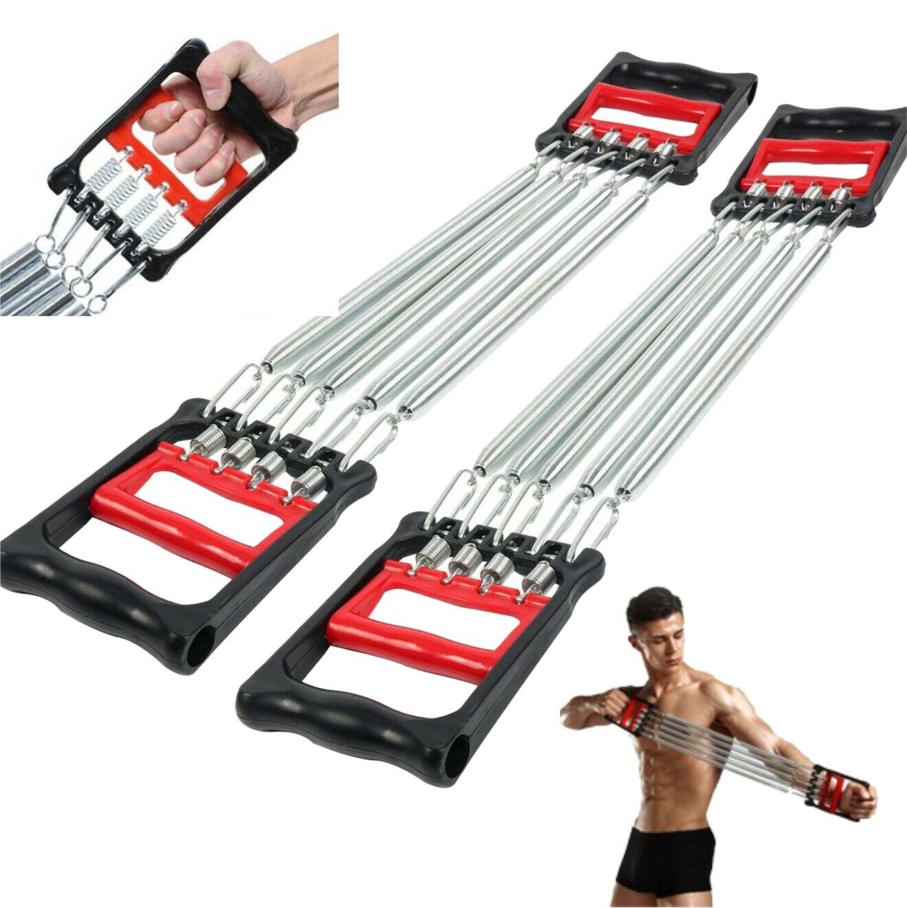 New Spring Chest Expander Exercise  Muscle Stretcher Training Home Gym Pull 