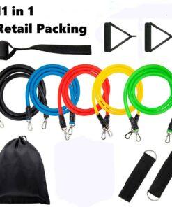 Yoga Gym Band  11 Piece Resistance Crossfit Fitness Excercise Workout Tubes
