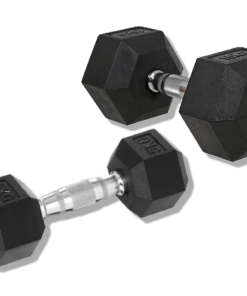 SWISS Rubber Hex Dumbbell  - 2.5-35KG BLACK