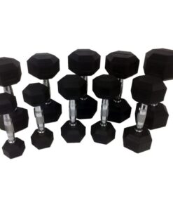 Alternative view of SWISS Rubber Hex Dumbbell  - 2.5-35KG BLACK